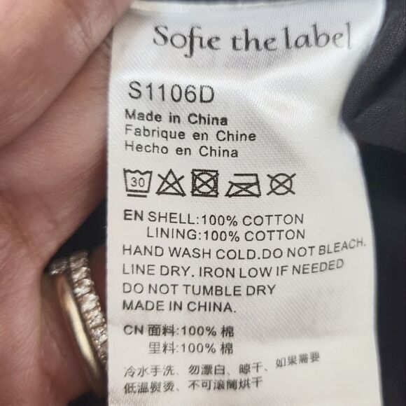 Sofie the Label Floral Cutout Side Puff Sleeve Mini Dress Black Size S - Picture 12 of 12